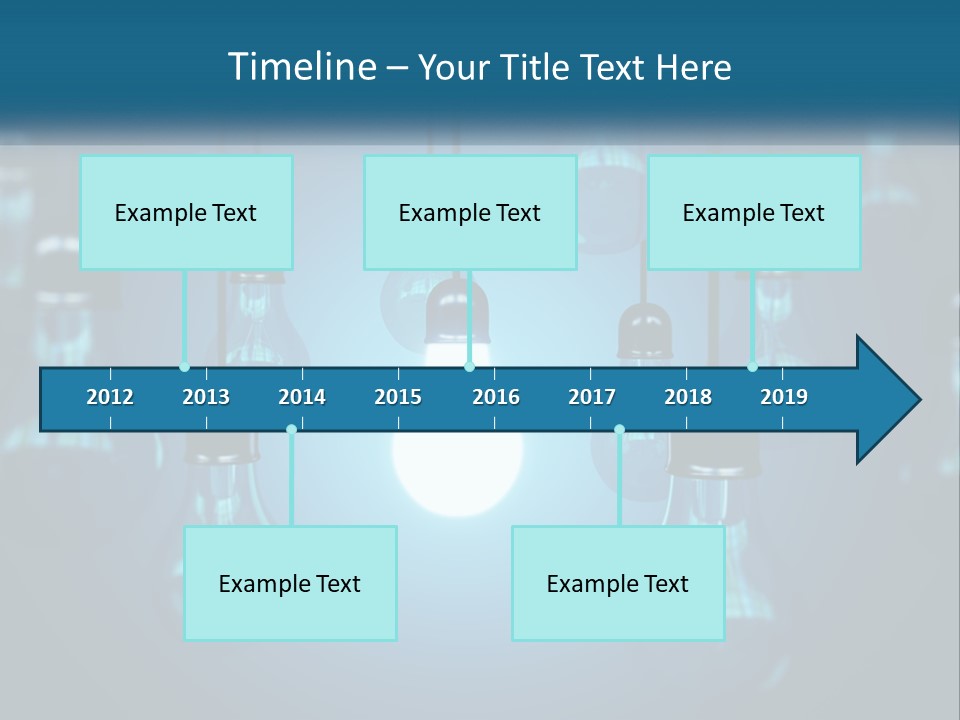 A Group Of Light Bulbs Hanging From A Ceiling PowerPoint Template