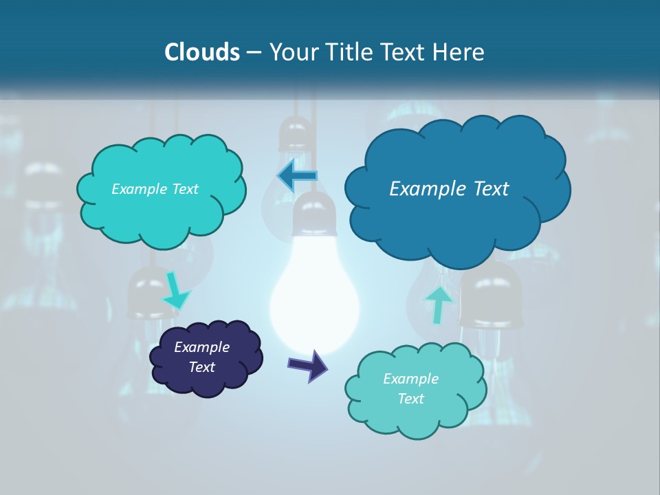 A Group Of Light Bulbs Hanging From A Ceiling PowerPoint Template
