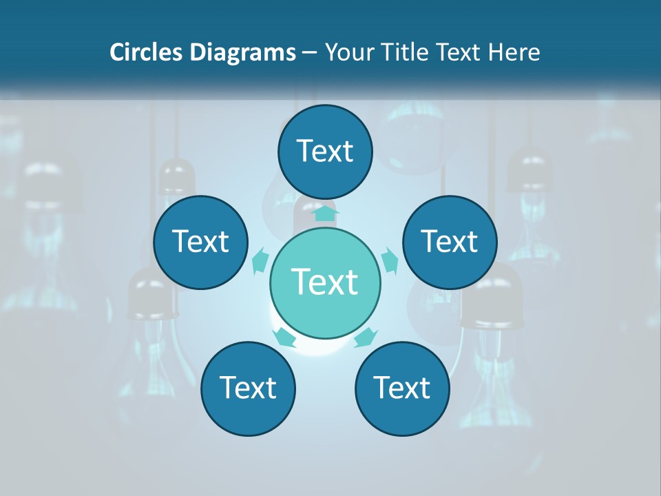 A Group Of Light Bulbs Hanging From A Ceiling PowerPoint Template