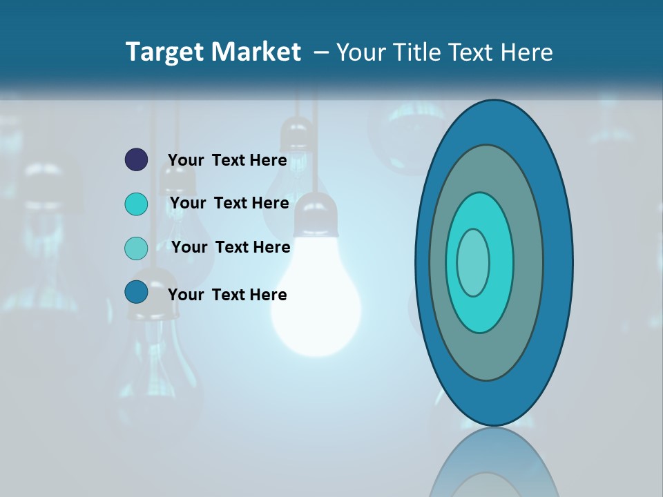 A Group Of Light Bulbs Hanging From A Ceiling PowerPoint Template