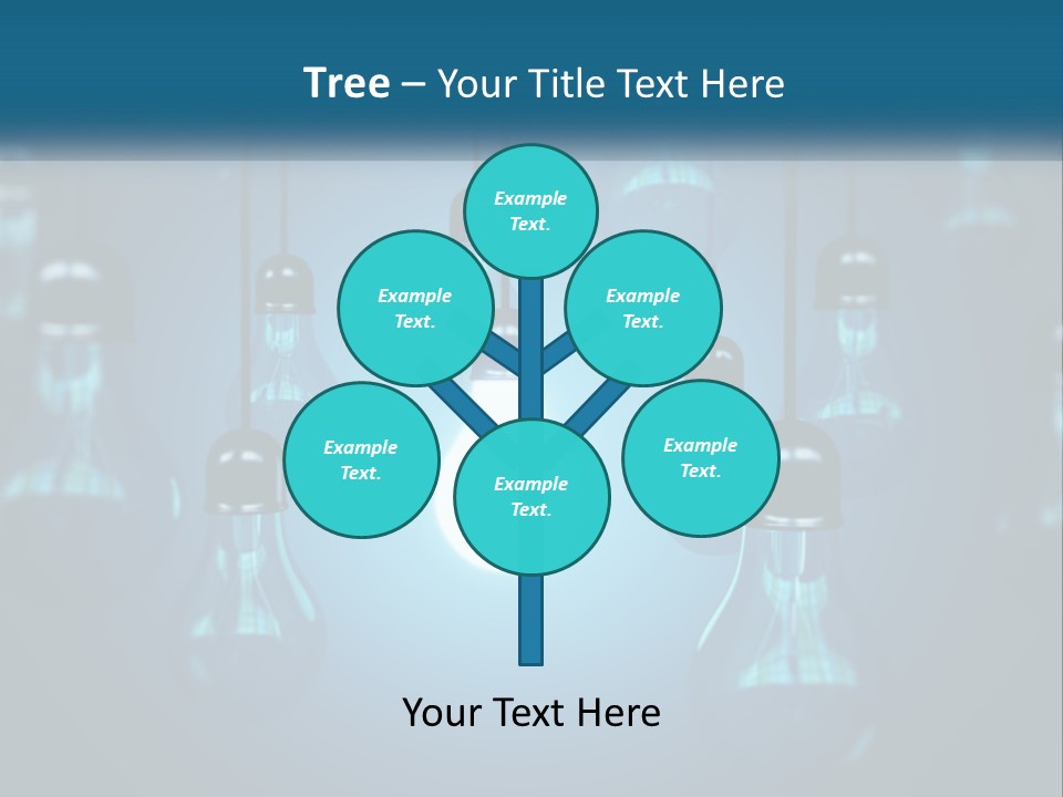 A Group Of Light Bulbs Hanging From A Ceiling PowerPoint Template