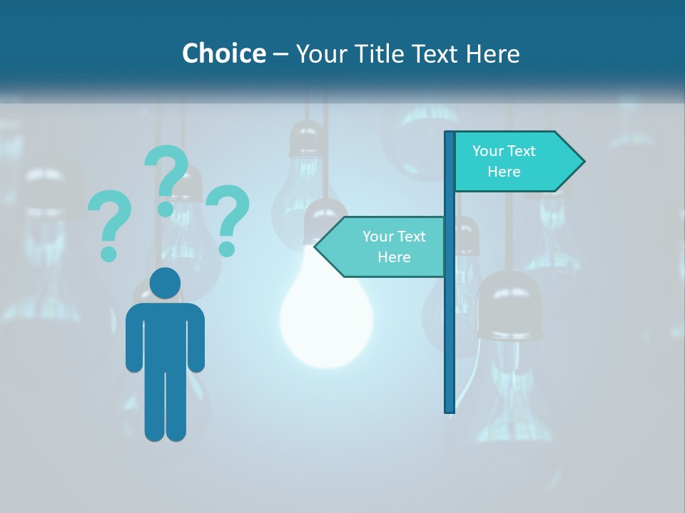 A Group Of Light Bulbs Hanging From A Ceiling PowerPoint Template