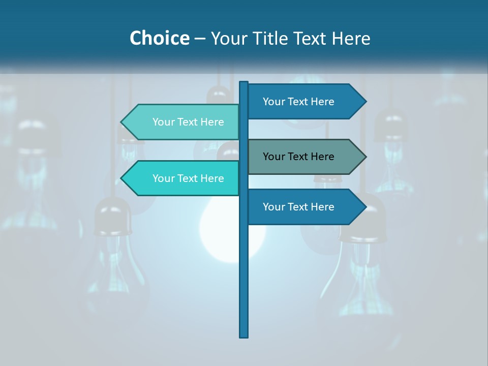A Group Of Light Bulbs Hanging From A Ceiling PowerPoint Template