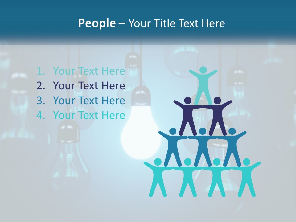 A Group Of Light Bulbs Hanging From A Ceiling PowerPoint Template