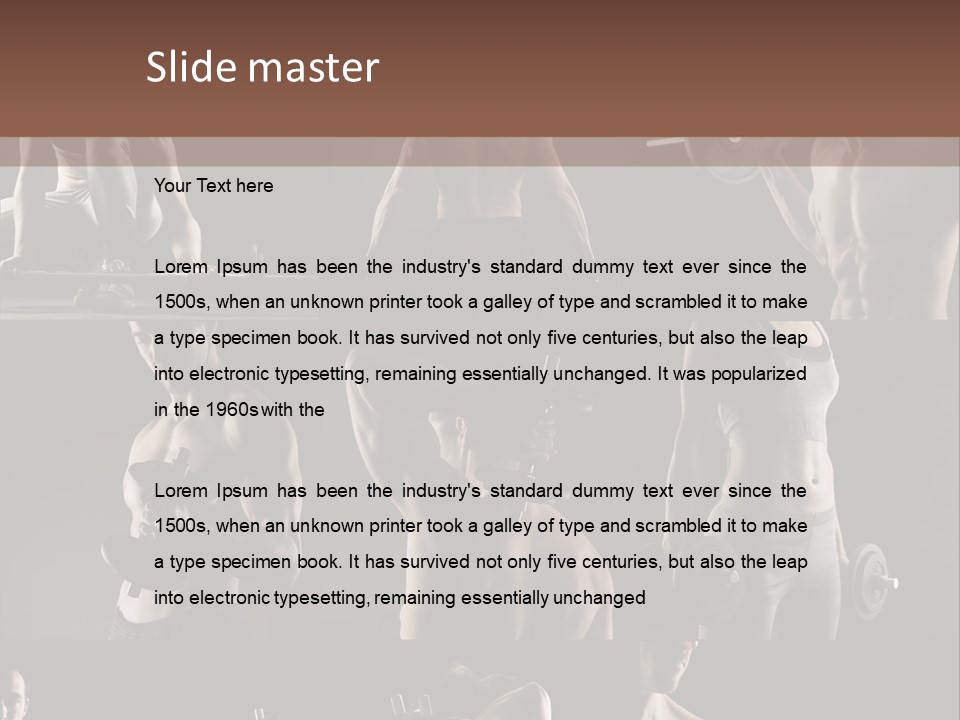 A Man With No Shirt Holding A Barbell PowerPoint Template