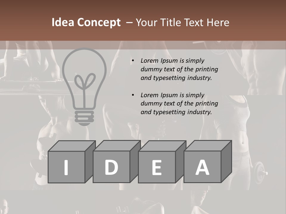 A Man With No Shirt Holding A Barbell PowerPoint Template