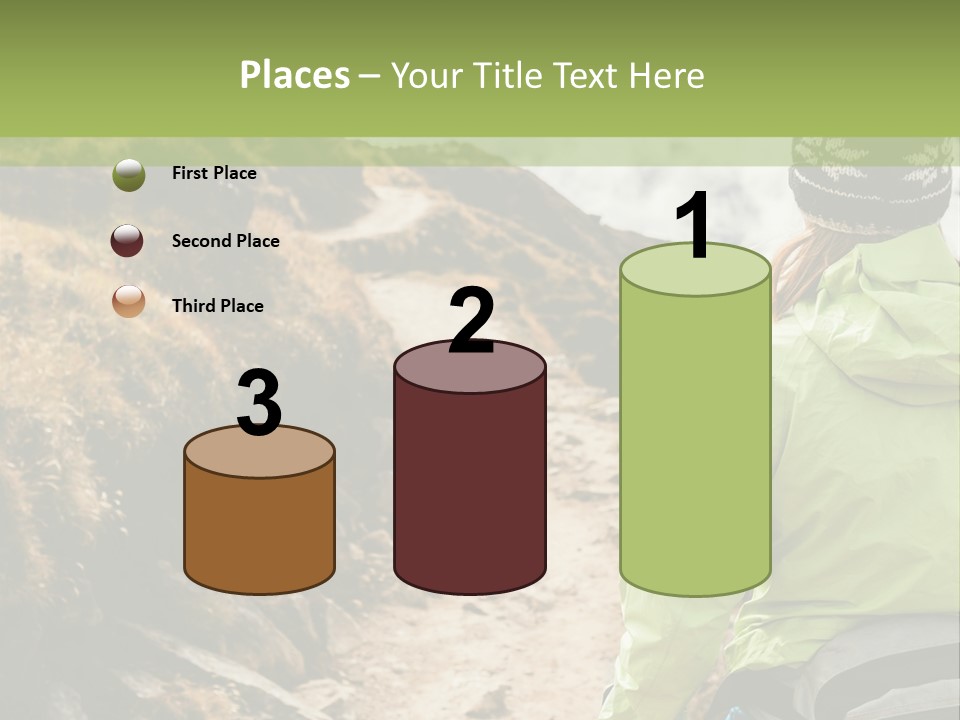 A Person Walking Up A Mountain Trail With Skis PowerPoint Template