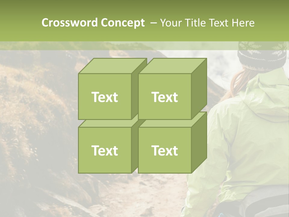 A Person Walking Up A Mountain Trail With Skis PowerPoint Template