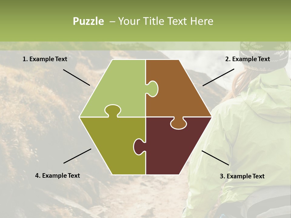 A Person Walking Up A Mountain Trail With Skis PowerPoint Template