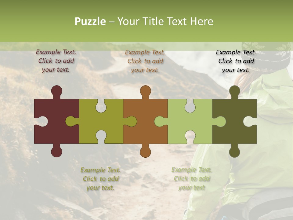 A Person Walking Up A Mountain Trail With Skis PowerPoint Template