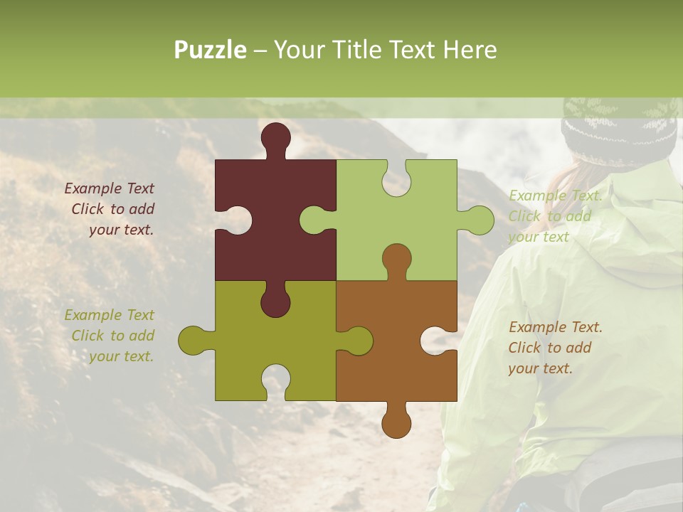 A Person Walking Up A Mountain Trail With Skis PowerPoint Template