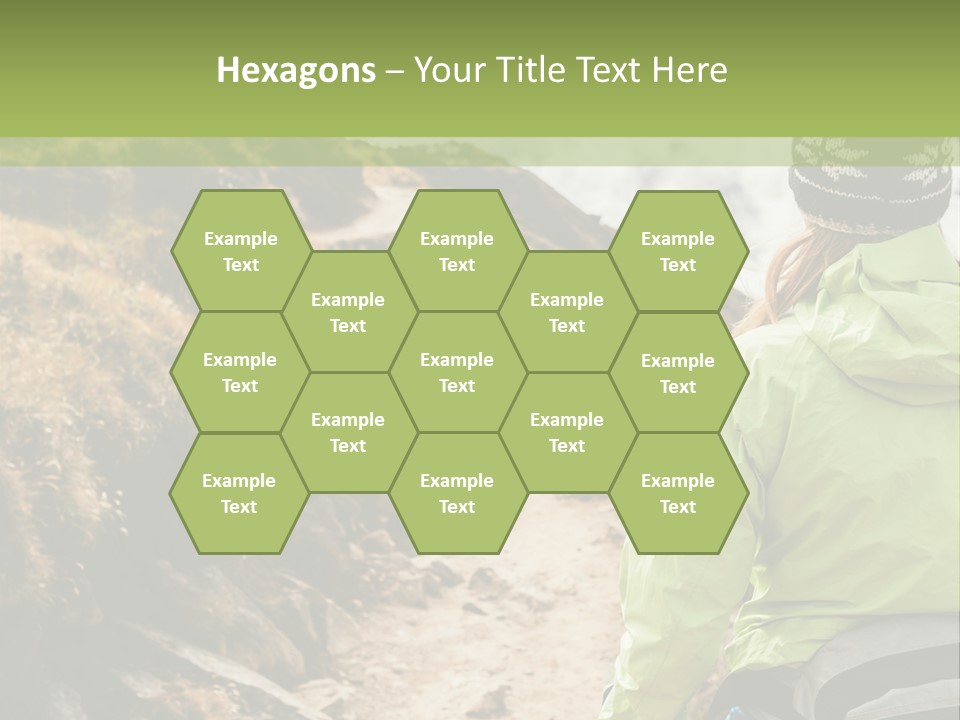 A Person Walking Up A Mountain Trail With Skis PowerPoint Template