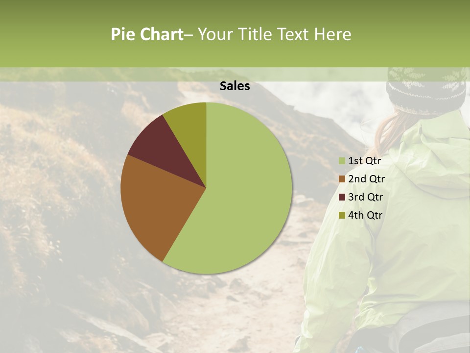 A Person Walking Up A Mountain Trail With Skis PowerPoint Template