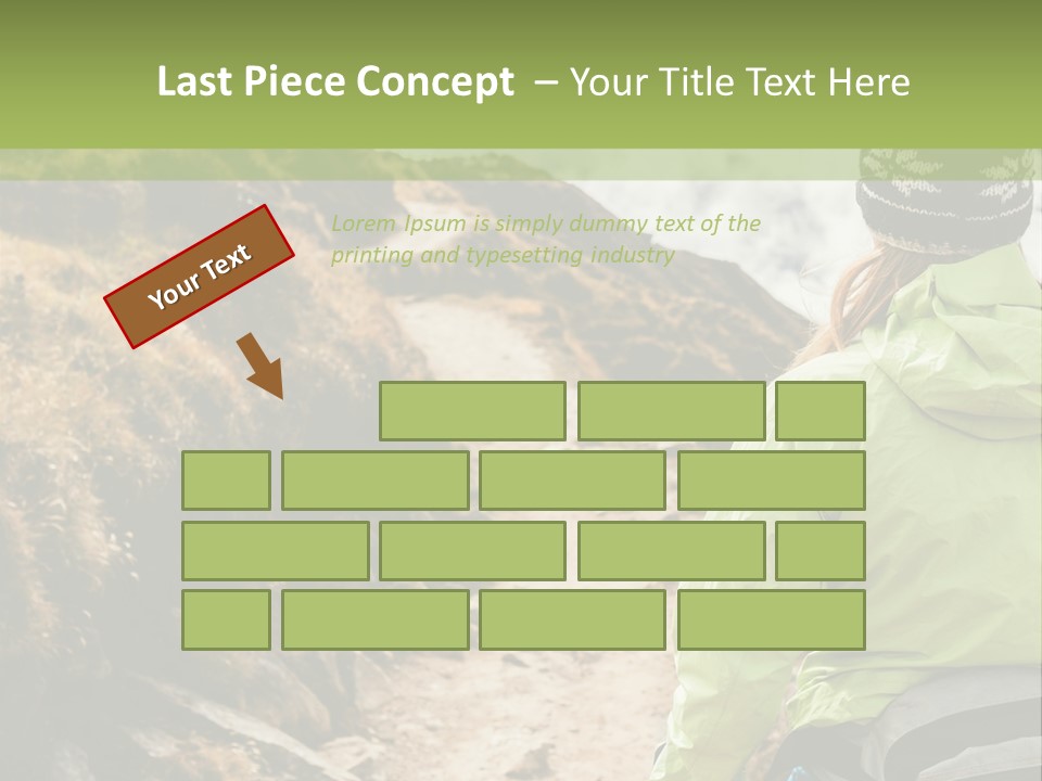 A Person Walking Up A Mountain Trail With Skis PowerPoint Template