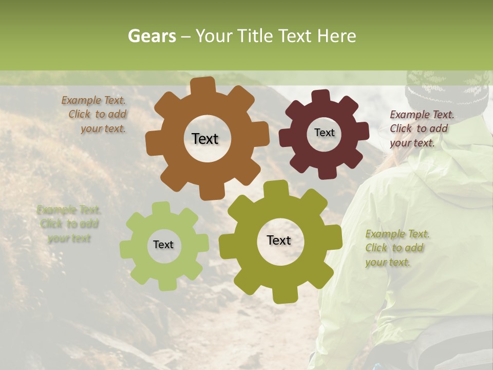 A Person Walking Up A Mountain Trail With Skis PowerPoint Template