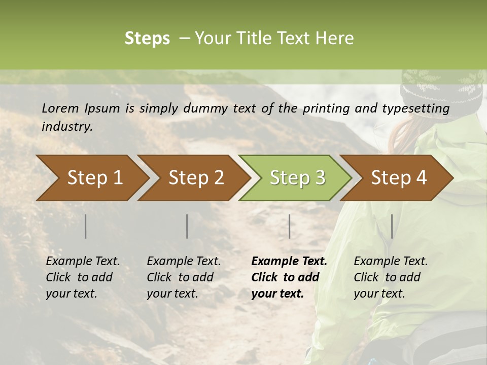 A Person Walking Up A Mountain Trail With Skis PowerPoint Template