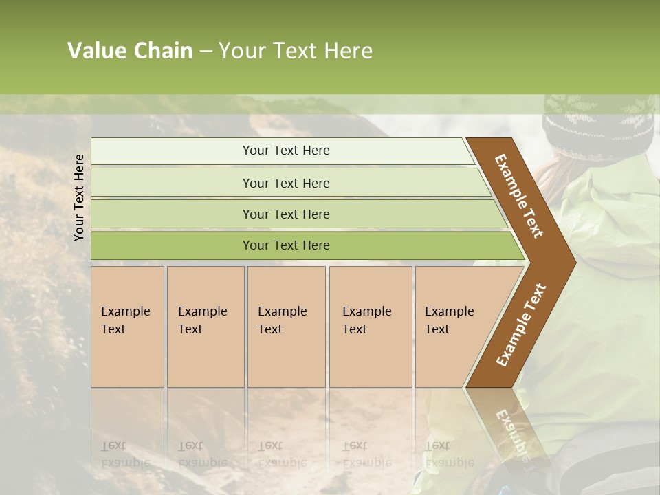 A Person Walking Up A Mountain Trail With Skis PowerPoint Template