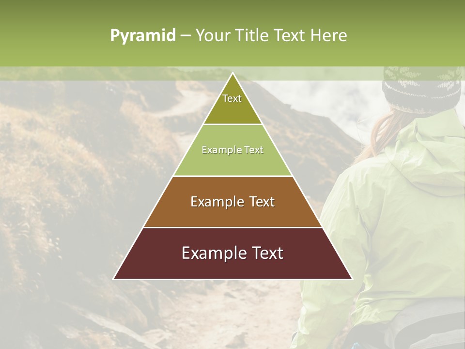 A Person Walking Up A Mountain Trail With Skis PowerPoint Template