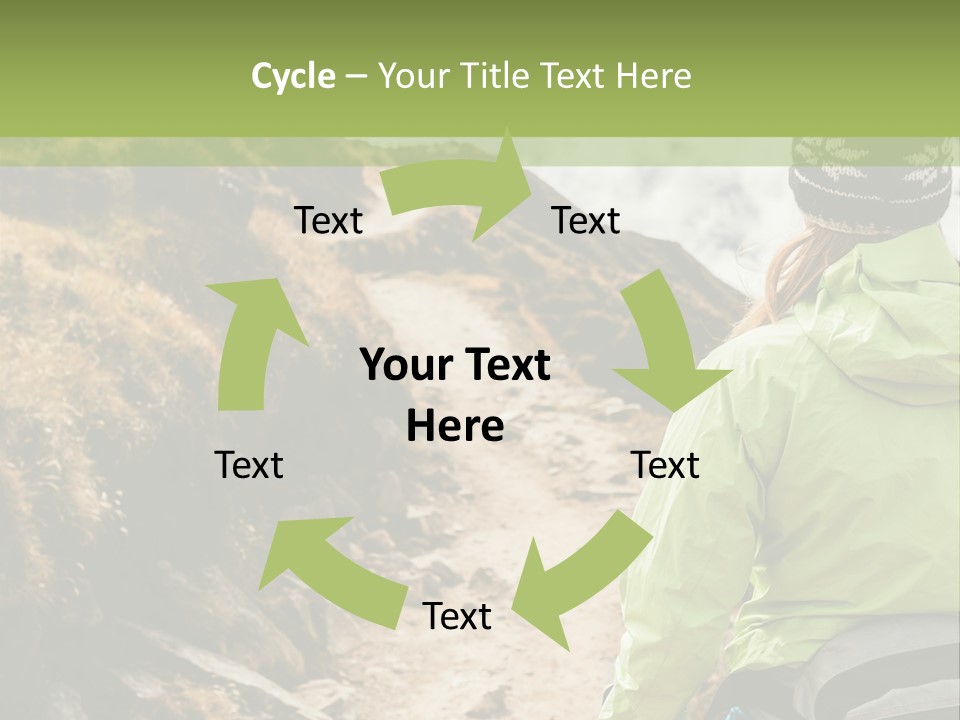 A Person Walking Up A Mountain Trail With Skis PowerPoint Template