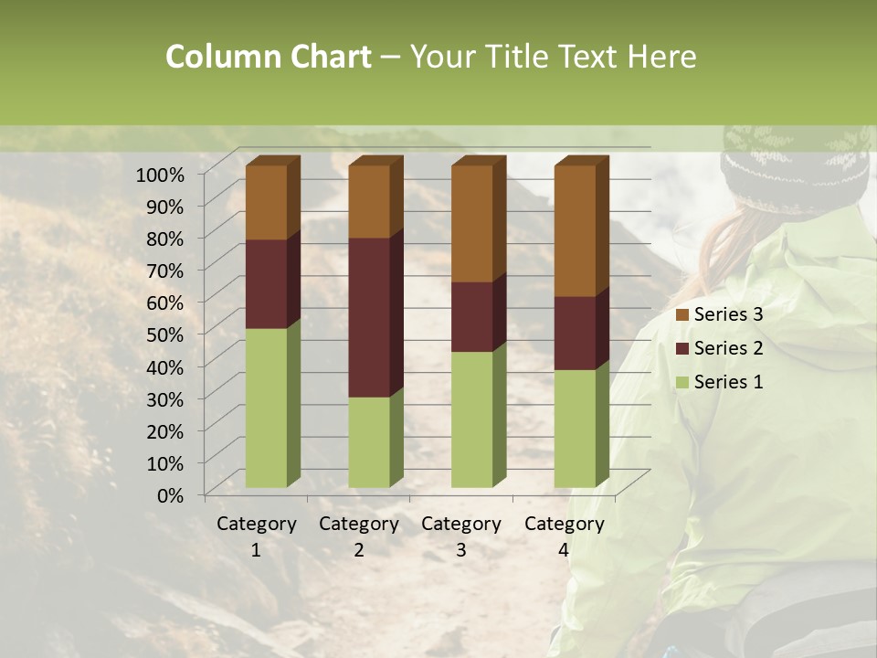 A Person Walking Up A Mountain Trail With Skis PowerPoint Template