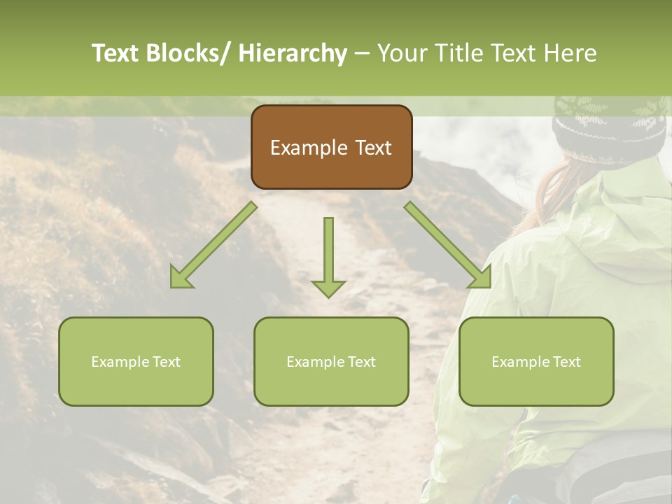 A Person Walking Up A Mountain Trail With Skis PowerPoint Template