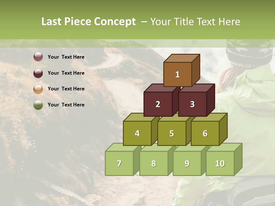 A Person Walking Up A Mountain Trail With Skis PowerPoint Template