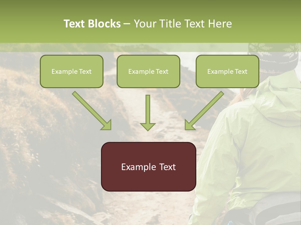 A Person Walking Up A Mountain Trail With Skis PowerPoint Template