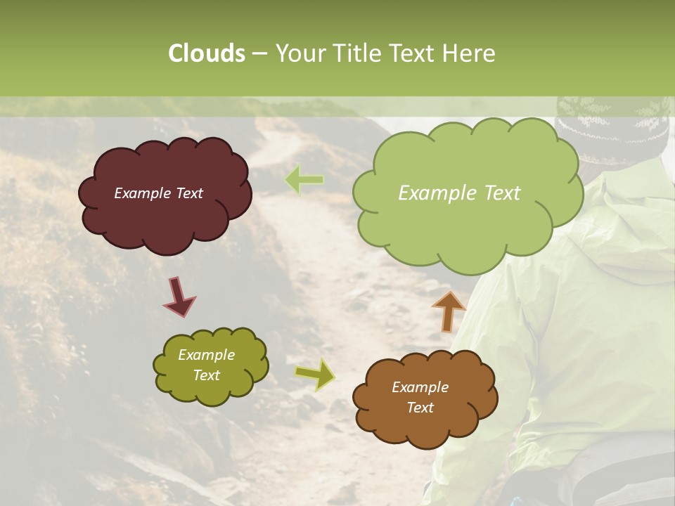 A Person Walking Up A Mountain Trail With Skis PowerPoint Template
