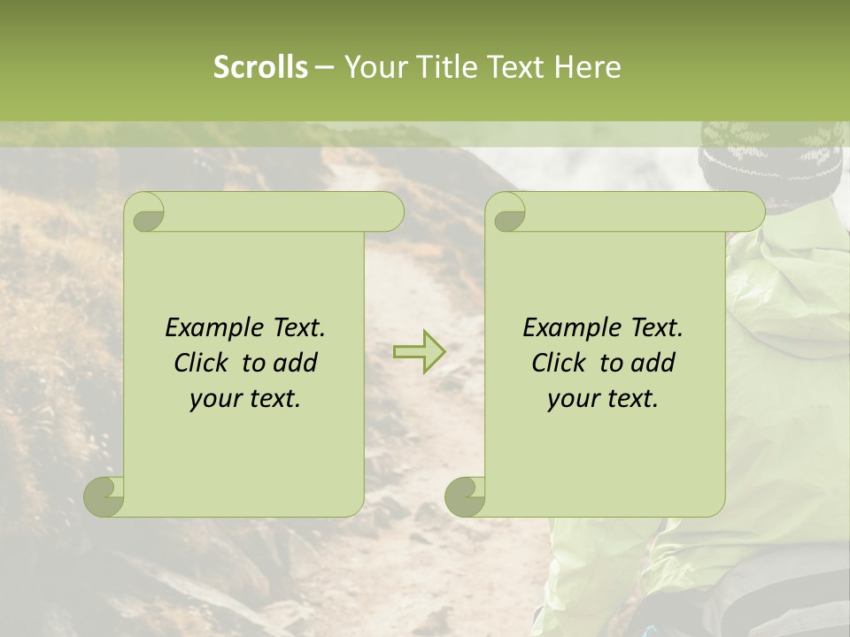 A Person Walking Up A Mountain Trail With Skis PowerPoint Template