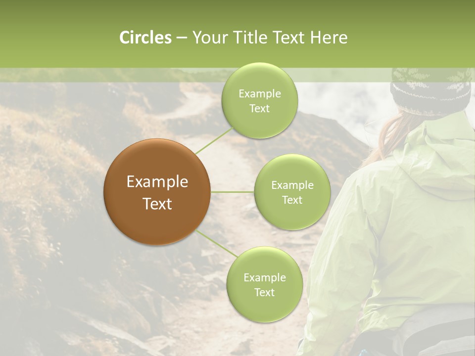 A Person Walking Up A Mountain Trail With Skis PowerPoint Template