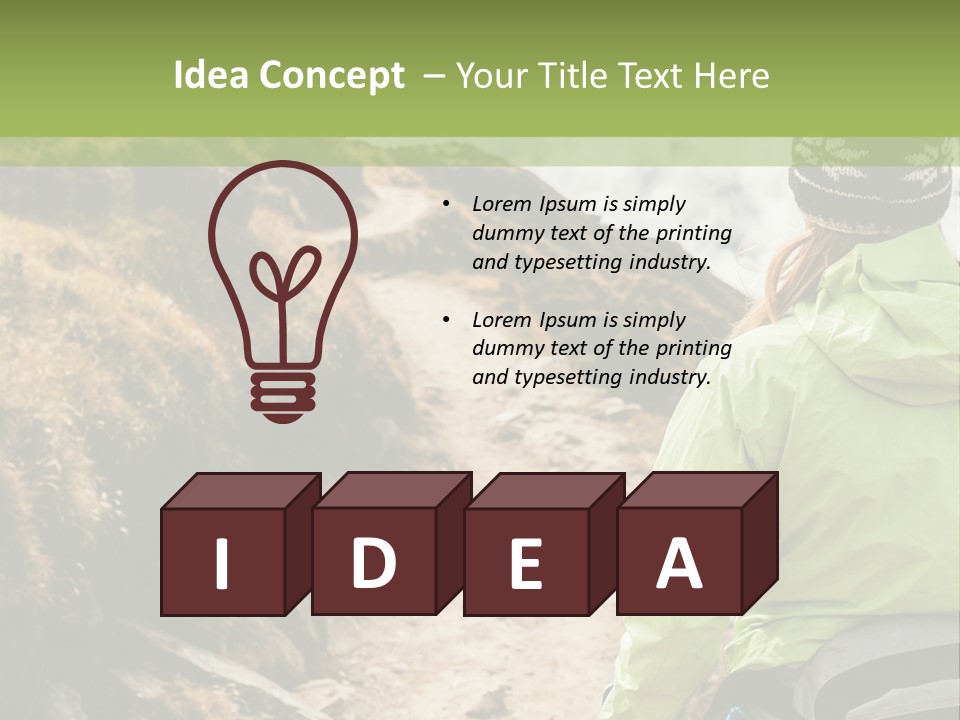 A Person Walking Up A Mountain Trail With Skis PowerPoint Template