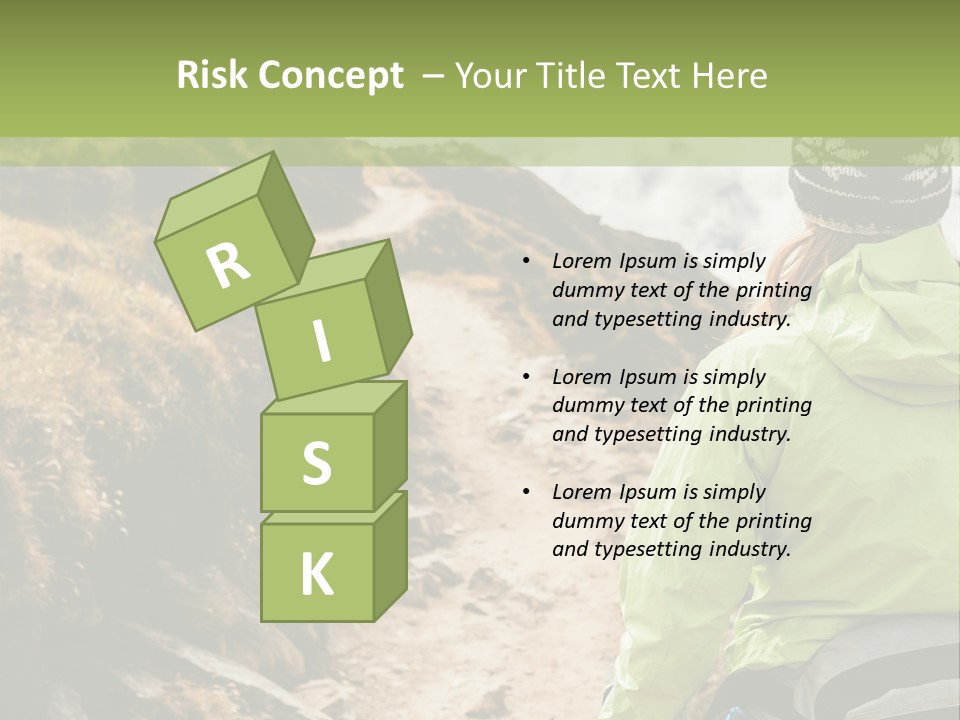 A Person Walking Up A Mountain Trail With Skis PowerPoint Template