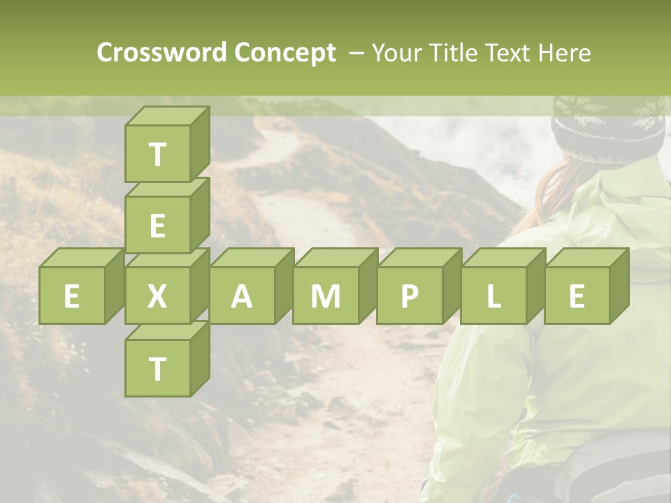 A Person Walking Up A Mountain Trail With Skis PowerPoint Template