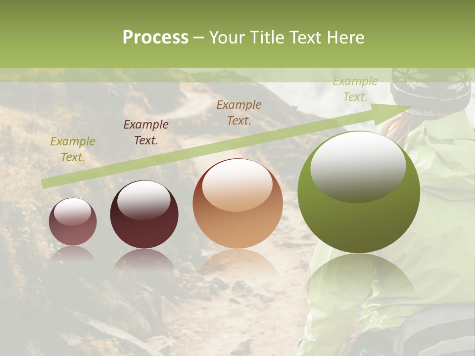 A Person Walking Up A Mountain Trail With Skis PowerPoint Template