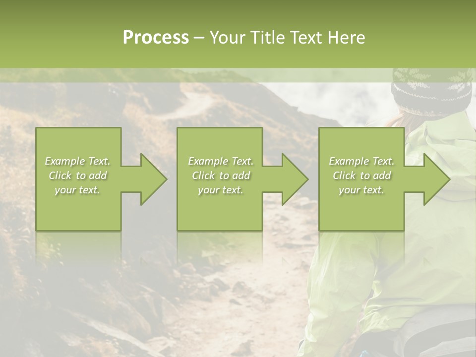 A Person Walking Up A Mountain Trail With Skis PowerPoint Template