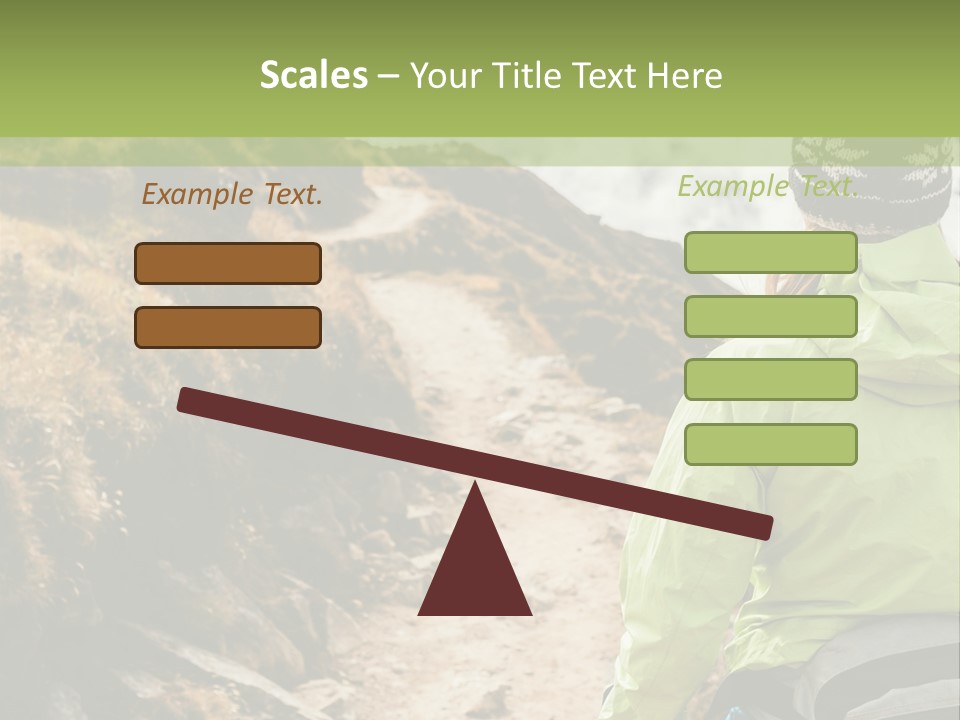 A Person Walking Up A Mountain Trail With Skis PowerPoint Template
