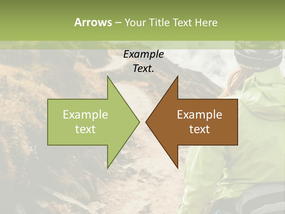 A Person Walking Up A Mountain Trail With Skis PowerPoint Template