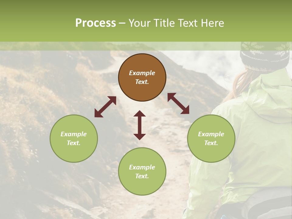 A Person Walking Up A Mountain Trail With Skis PowerPoint Template