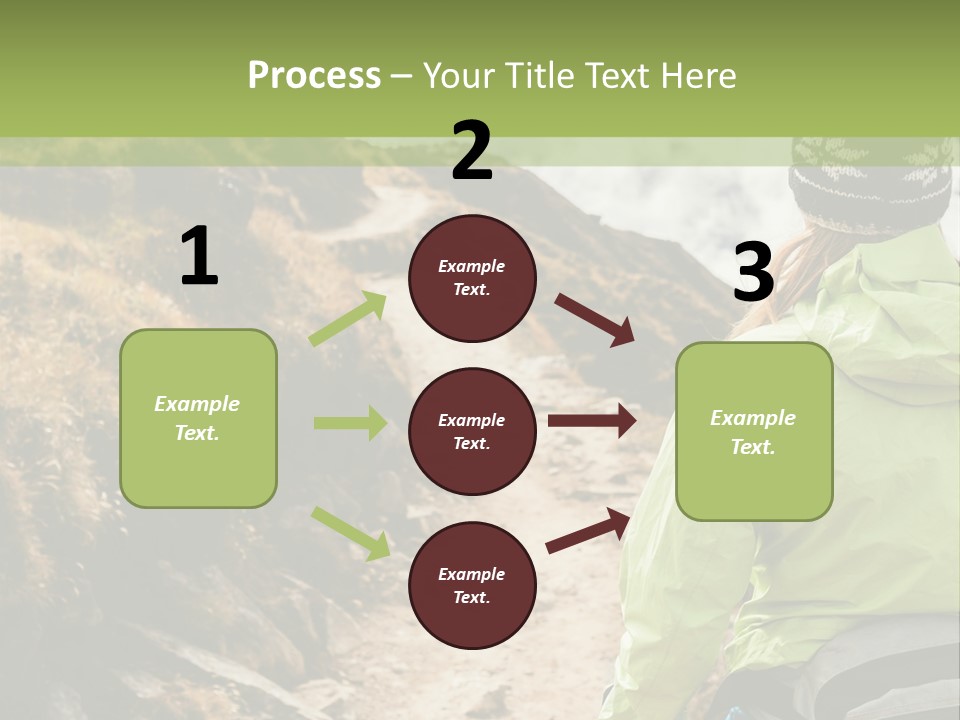 A Person Walking Up A Mountain Trail With Skis PowerPoint Template