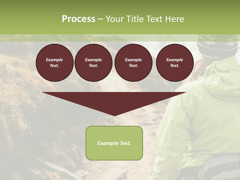 A Person Walking Up A Mountain Trail With Skis PowerPoint Template