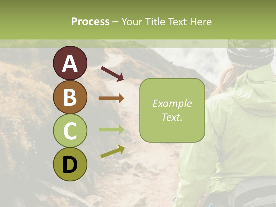 A Person Walking Up A Mountain Trail With Skis PowerPoint Template