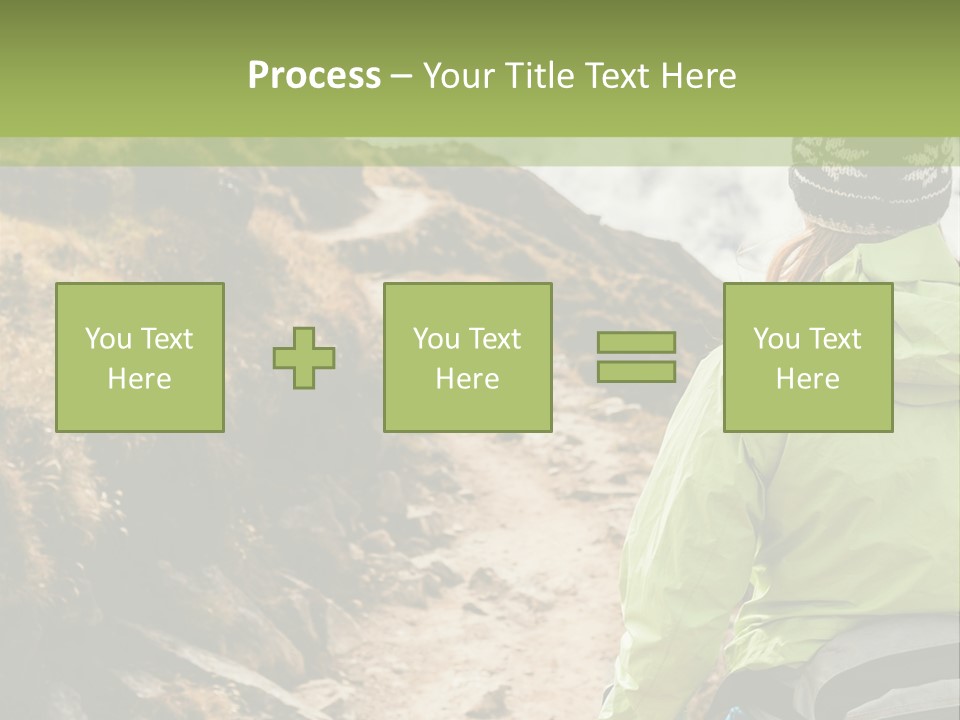 A Person Walking Up A Mountain Trail With Skis PowerPoint Template