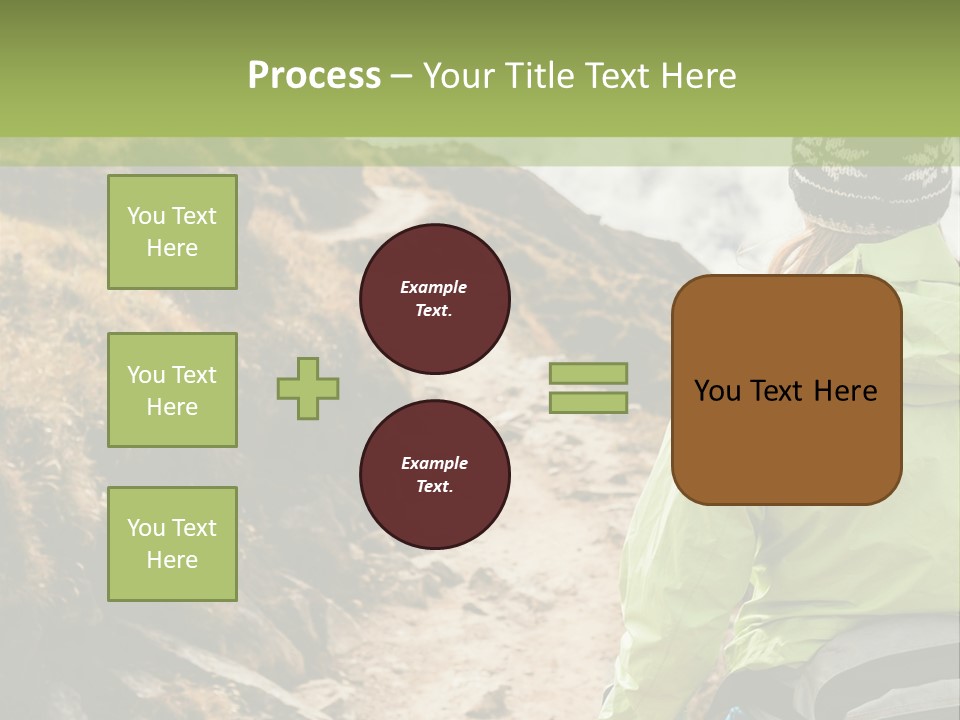 A Person Walking Up A Mountain Trail With Skis PowerPoint Template