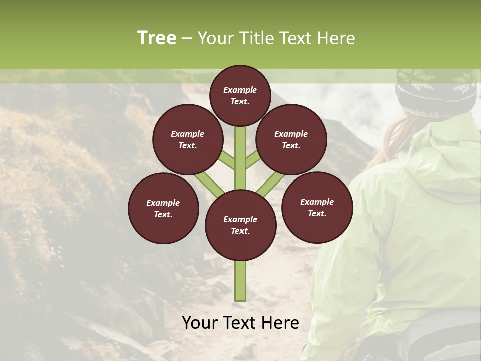 A Person Walking Up A Mountain Trail With Skis PowerPoint Template