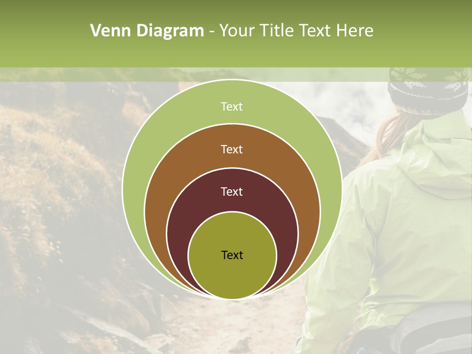 A Person Walking Up A Mountain Trail With Skis PowerPoint Template