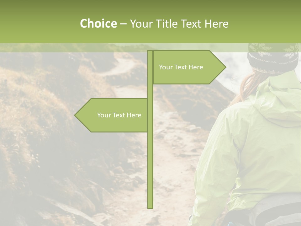 A Person Walking Up A Mountain Trail With Skis PowerPoint Template