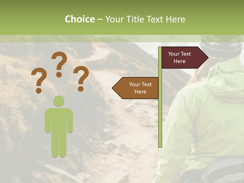 A Person Walking Up A Mountain Trail With Skis PowerPoint Template