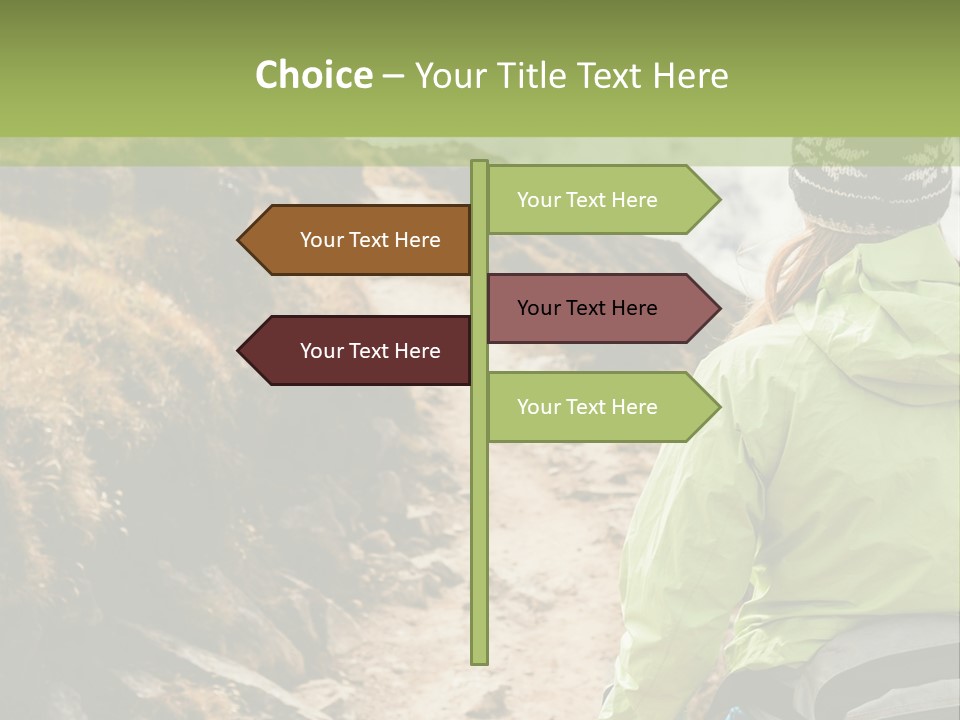 A Person Walking Up A Mountain Trail With Skis PowerPoint Template