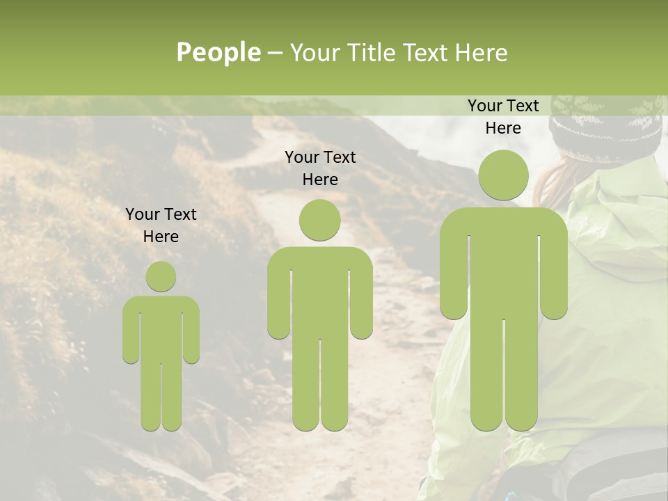 A Person Walking Up A Mountain Trail With Skis PowerPoint Template