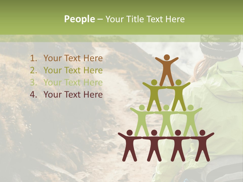 A Person Walking Up A Mountain Trail With Skis PowerPoint Template